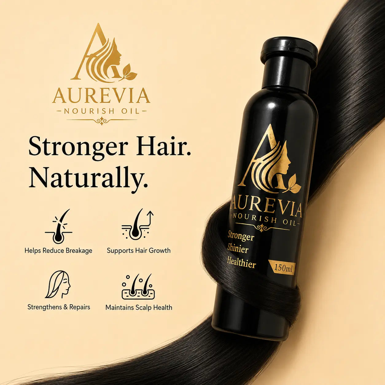Aurevia Nourish Oil | Botanical Hair Care (150ml)
